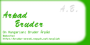 arpad bruder business card
