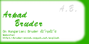 arpad bruder business card